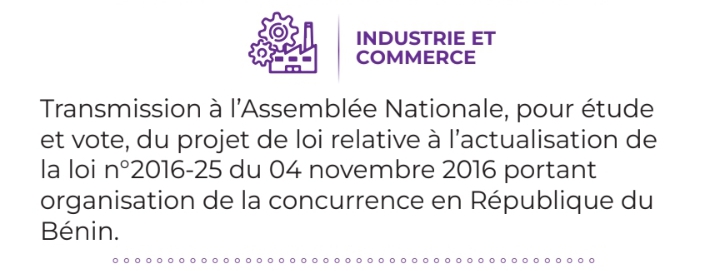 Industrie et commerce au Bénin : la loi sur la concurrence bientôt actualisée.