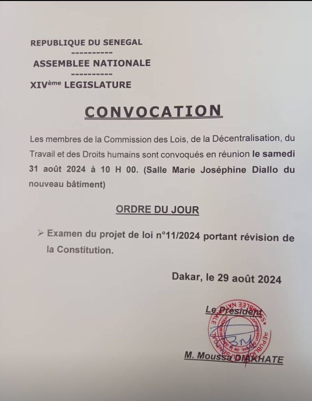 Révision de la Constitution